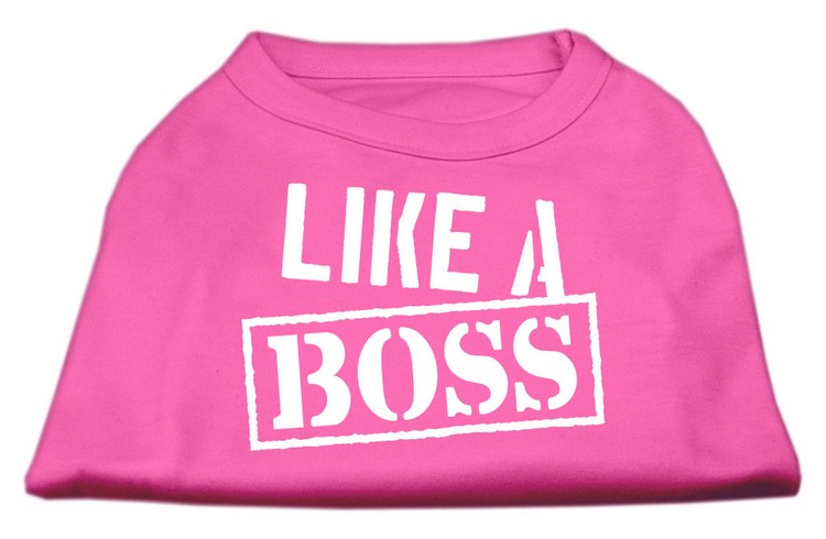 Like a Boss Screen Print Shirt Bright Pink Med